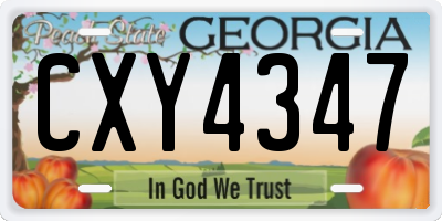 GA license plate CXY4347