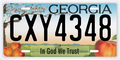 GA license plate CXY4348