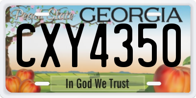 GA license plate CXY4350