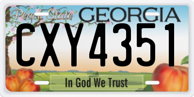 GA license plate CXY4351