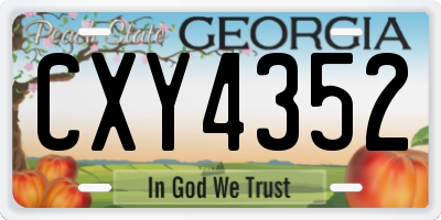 GA license plate CXY4352
