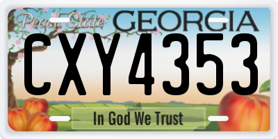 GA license plate CXY4353