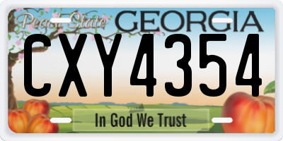 GA license plate CXY4354
