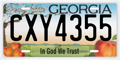 GA license plate CXY4355