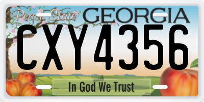 GA license plate CXY4356