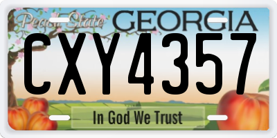GA license plate CXY4357