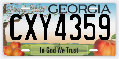 GA license plate CXY4359