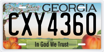GA license plate CXY4360