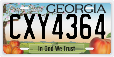 GA license plate CXY4364