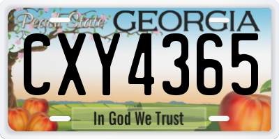 GA license plate CXY4365