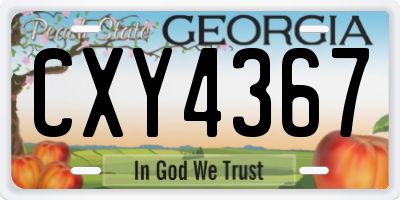 GA license plate CXY4367