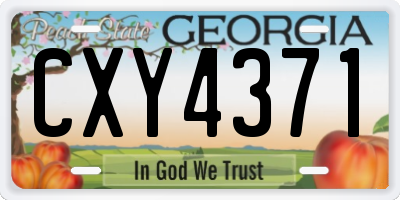 GA license plate CXY4371
