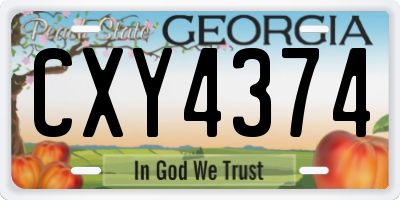 GA license plate CXY4374