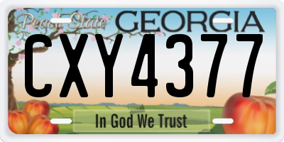 GA license plate CXY4377
