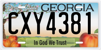 GA license plate CXY4381