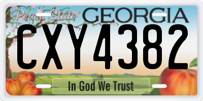 GA license plate CXY4382