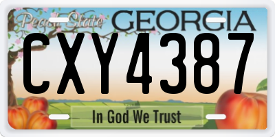 GA license plate CXY4387