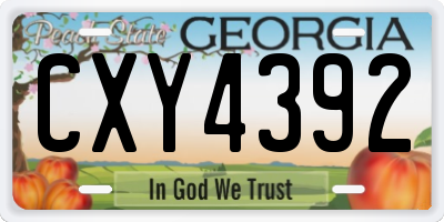 GA license plate CXY4392