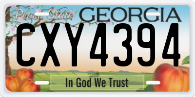 GA license plate CXY4394