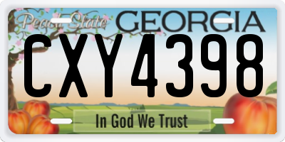 GA license plate CXY4398