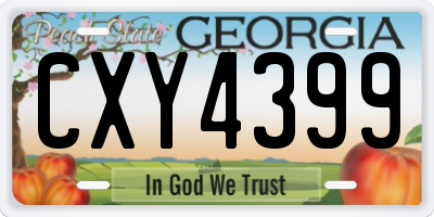 GA license plate CXY4399