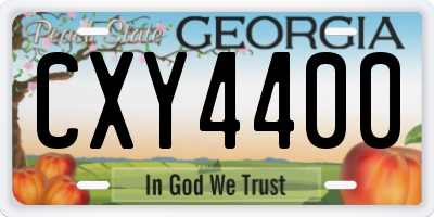 GA license plate CXY4400