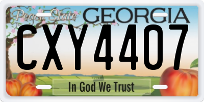 GA license plate CXY4407