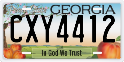 GA license plate CXY4412