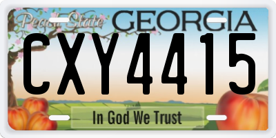 GA license plate CXY4415