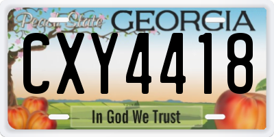 GA license plate CXY4418