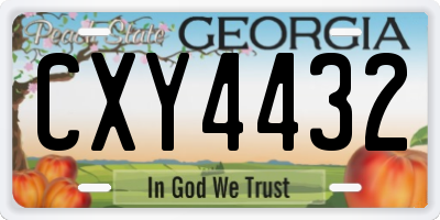 GA license plate CXY4432
