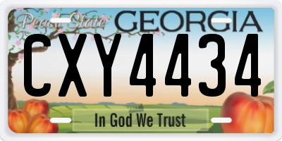 GA license plate CXY4434