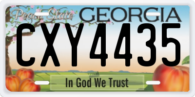GA license plate CXY4435