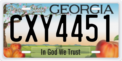 GA license plate CXY4451