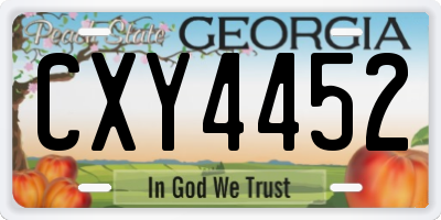 GA license plate CXY4452