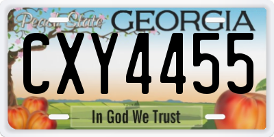 GA license plate CXY4455