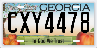 GA license plate CXY4478