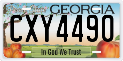 GA license plate CXY4490