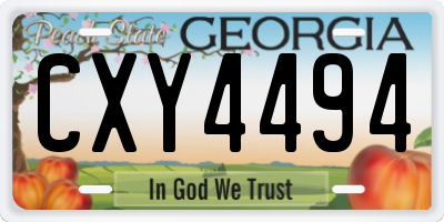 GA license plate CXY4494