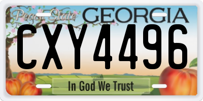 GA license plate CXY4496