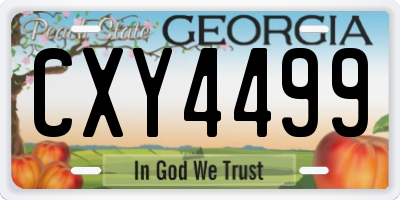 GA license plate CXY4499
