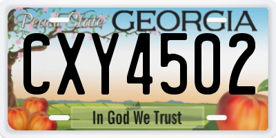 GA license plate CXY4502