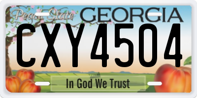 GA license plate CXY4504