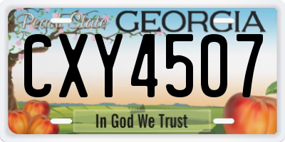 GA license plate CXY4507