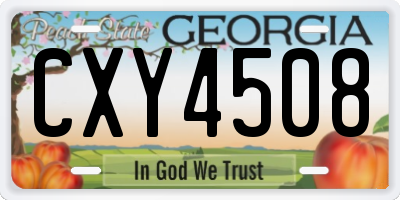 GA license plate CXY4508