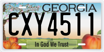 GA license plate CXY4511