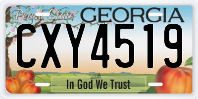 GA license plate CXY4519