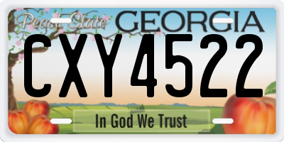 GA license plate CXY4522