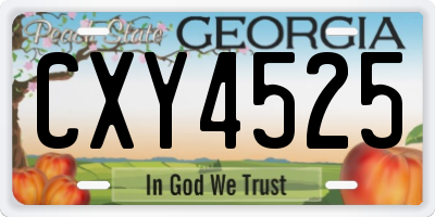 GA license plate CXY4525
