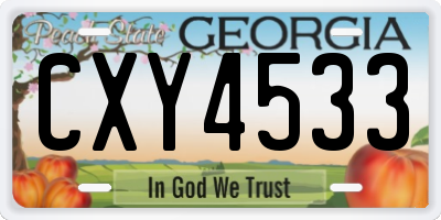 GA license plate CXY4533